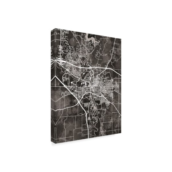 Michael Tompsett 'Iowa City Map Black' Canvas Art,18x24